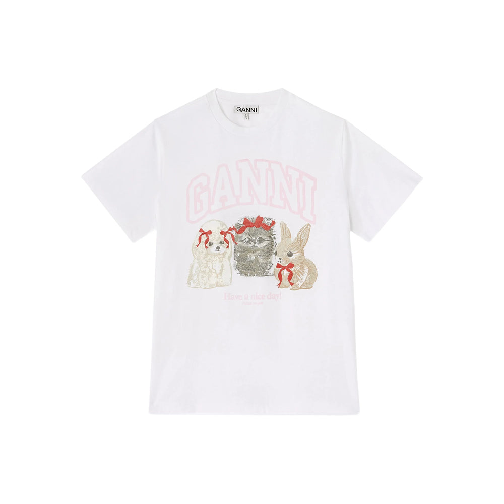 Ganni T Shirts - White | 1660c99a2d120aba132dc0b878b5f7ee529e1893