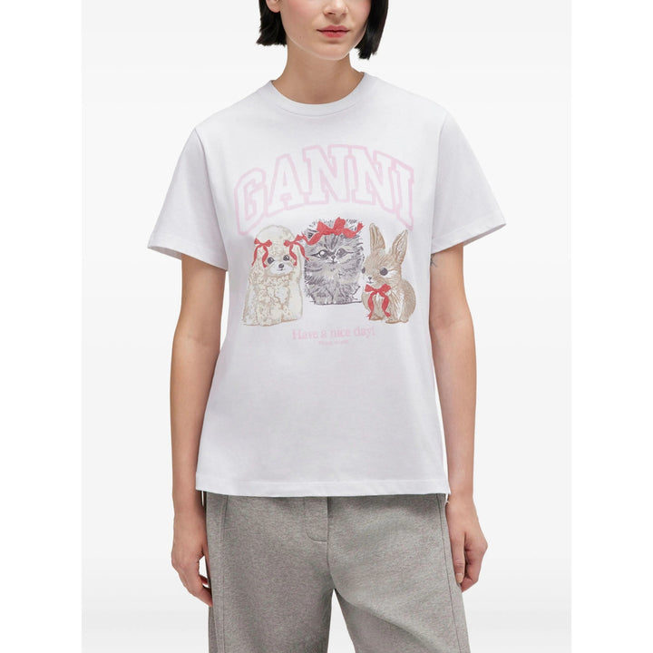 Ganni T Shirts - White | 0ad49c018408a8ea821042d81f8801035ecfee55