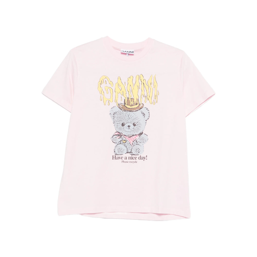 Ganni T Shirts - Pink | e47782ad586c6f59338e182f14edaef33961010b