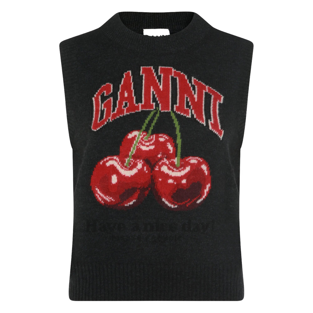 Ganni Waistcoats - Gray, Red | 890c404a6148d81634a6a65a7e737c41ceb75ff6