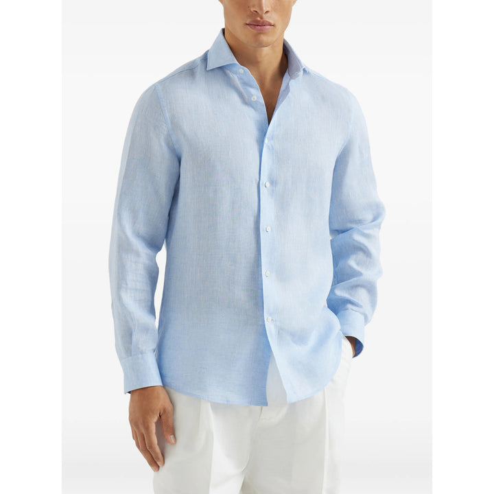 Brunello Cucinelli Shirts - Blue | 920b4fa66818fd88c889091e5b95b29f9078e460