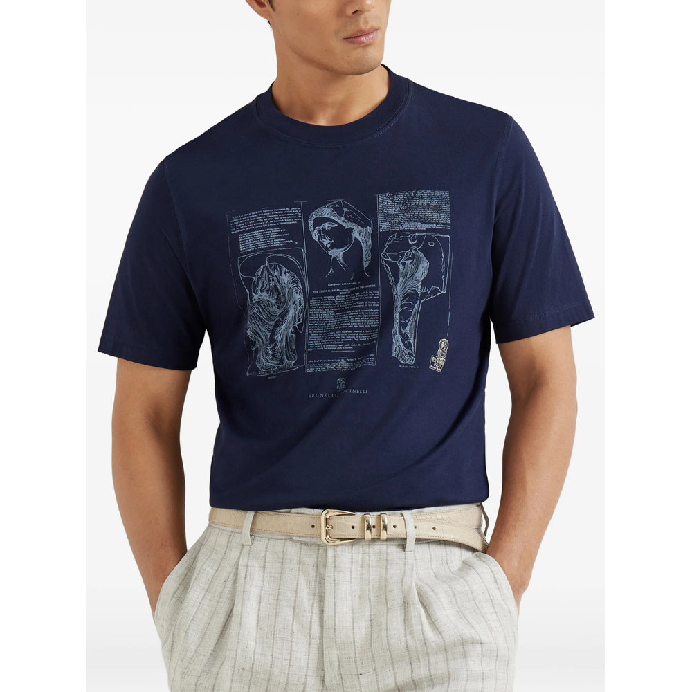 Brunello Cucinelli T Shirts - Blue | 0238d8e9fd5833ed6f2b6ea9e2c35b3f27ce5db1