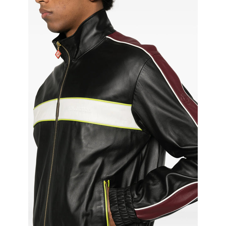 Casablanca Leather Outerwears - Black, White | 7cd2760d36b8d205b3b9b0517ff5c0bf32a83c46