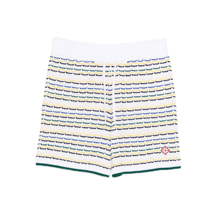 Casablanca Shorts - White, Yellow | c0e71508a6ff3208ad89b7677c953a9e0d47d259