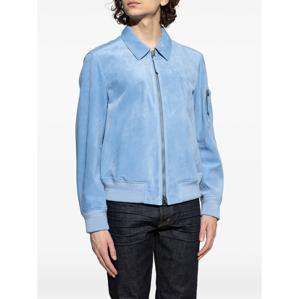 Tom Ford Leather Outerwears - Blue | 04782d473ebfc4803ce32aace68c3e2c4bbd7522