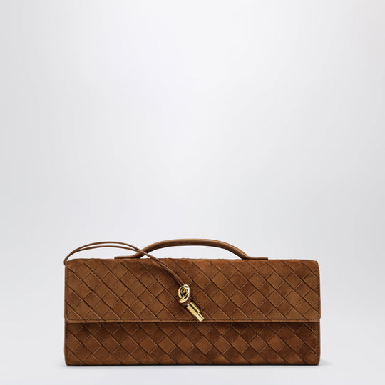 Andiamo Clutch With Brown Suede Handle
