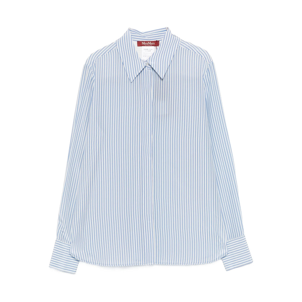 Max Mara Studio Shirts - White, Blue | e20123d02991ef2b55e41fe4aa559ab655532365
