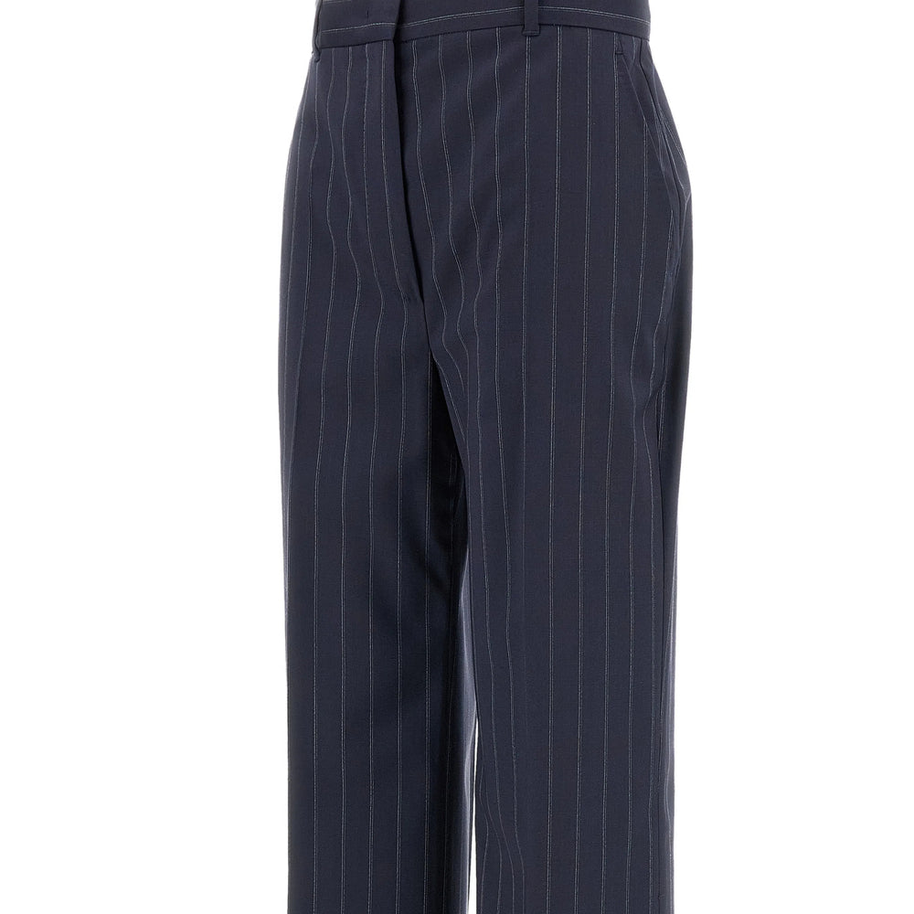 Max Mara Studio Pants - Blue, White | 7b65effd606a82123ba08fc28056660445922add