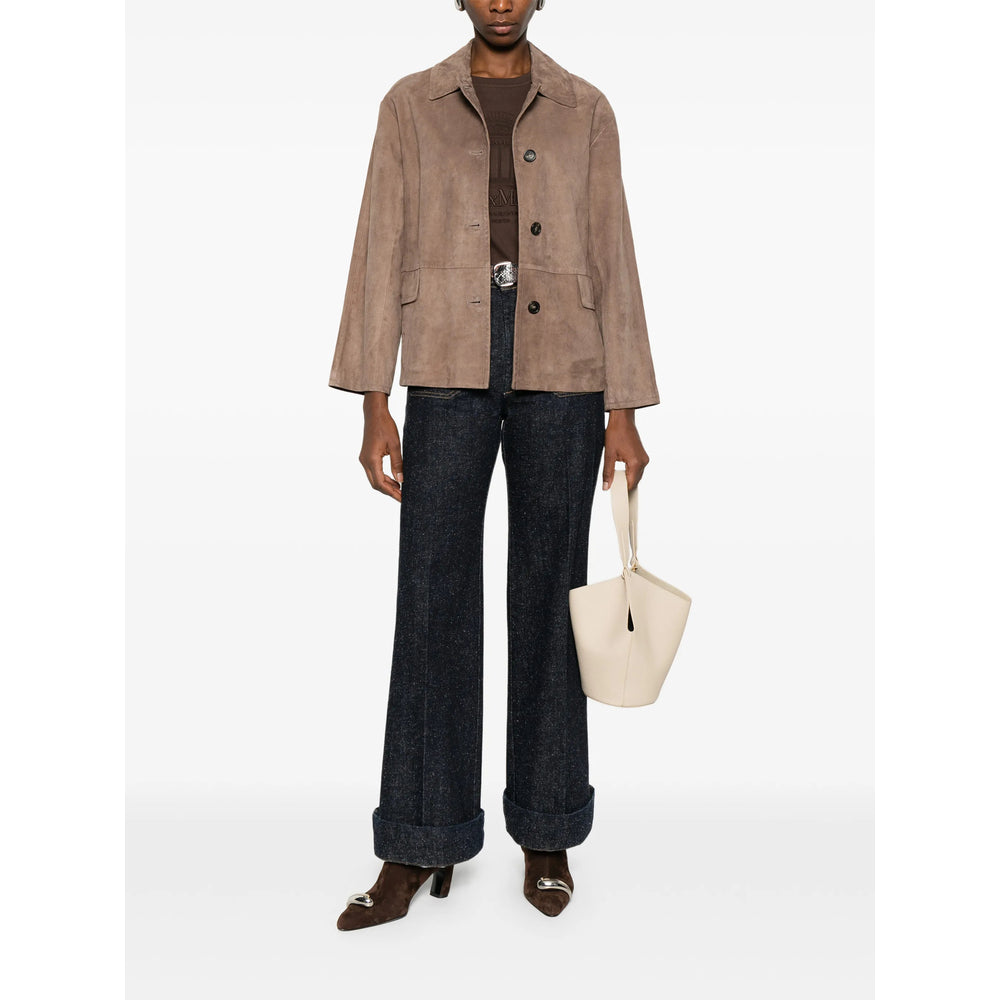 S Max Mara Leather Outerwears - Brown | 26941947e3ace03f2253f49183ba81a9e1b201e9