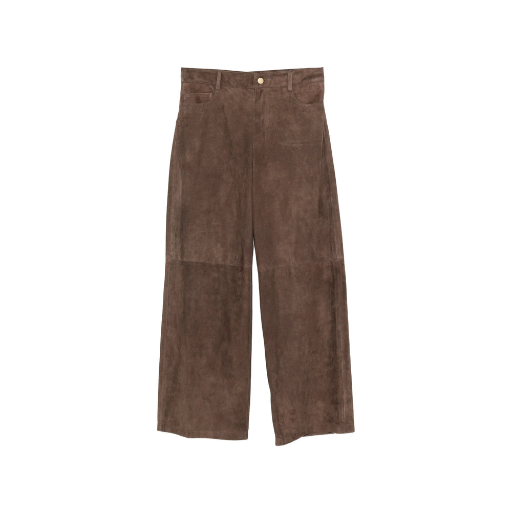 S Max Mara Leather Pants - Brown | 15746a4f426766535d8a6bfbb25d57953d2f5cc1