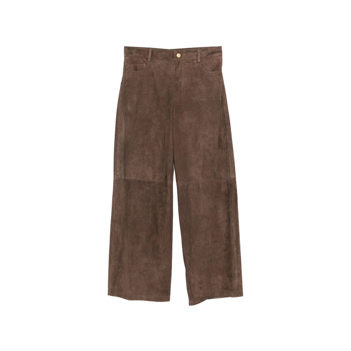 S Max Mara Leather Pants - Brown | 15746a4f426766535d8a6bfbb25d57953d2f5cc1