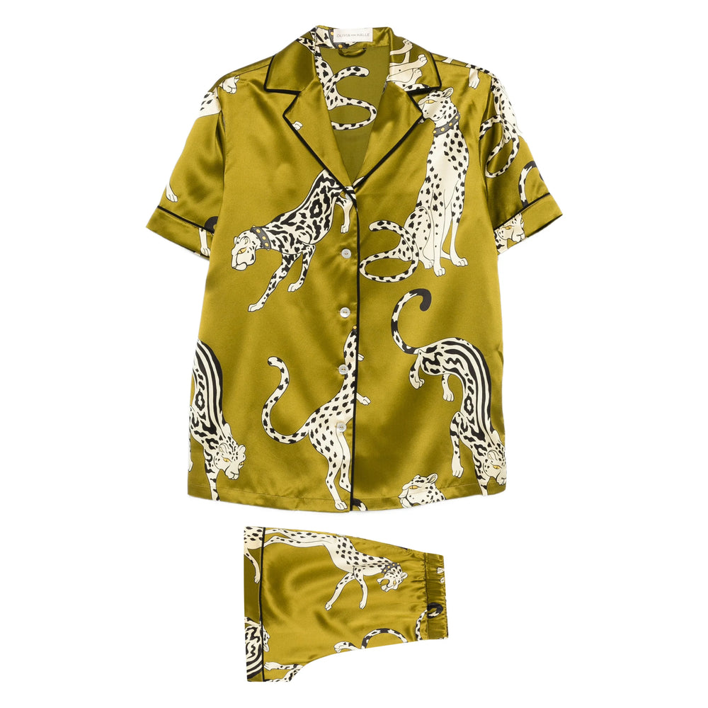 Olivia Von Halle Jumpsuits - Green, White | 298de75e2f0499437d0956cfb9cc63d8d60fac4b