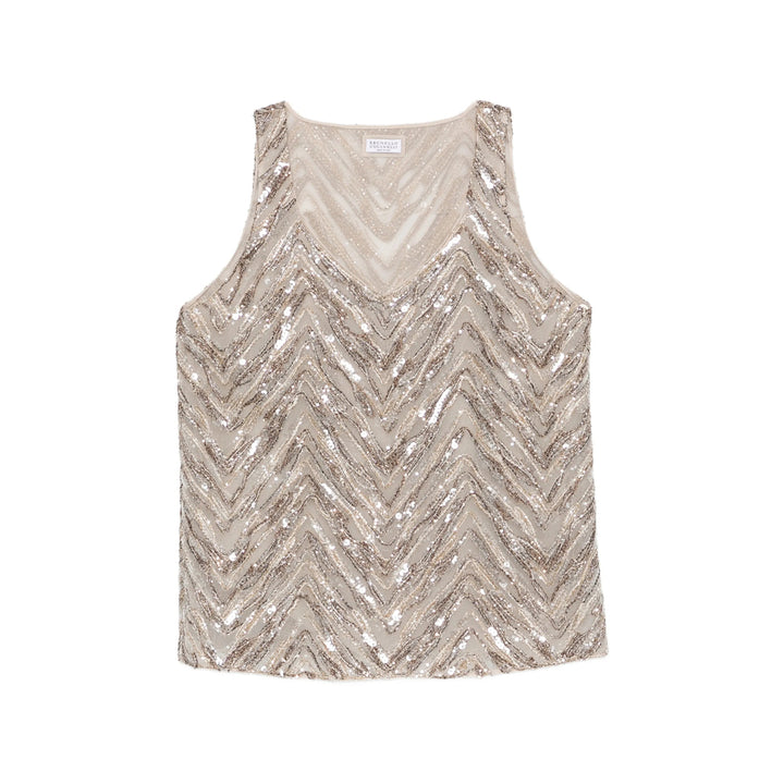 Brunello Cucinelli Tops - Neutrals/Gold | ad40dd5664fc3daf0eb9c0f6c39988a86e56a27d