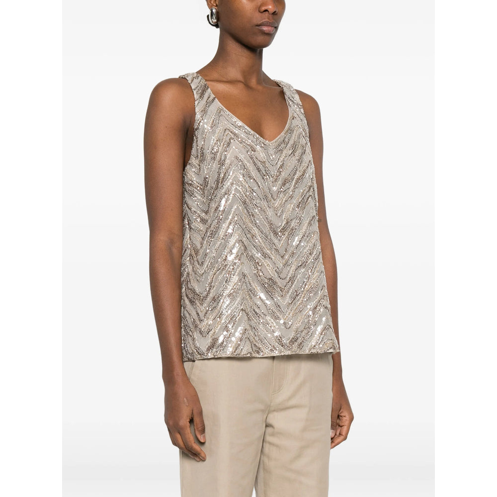 Brunello Cucinelli Tops - Neutrals/Gold | 0ad6c780fe2f2cf6bf2f0d8d2e6210325df21a51