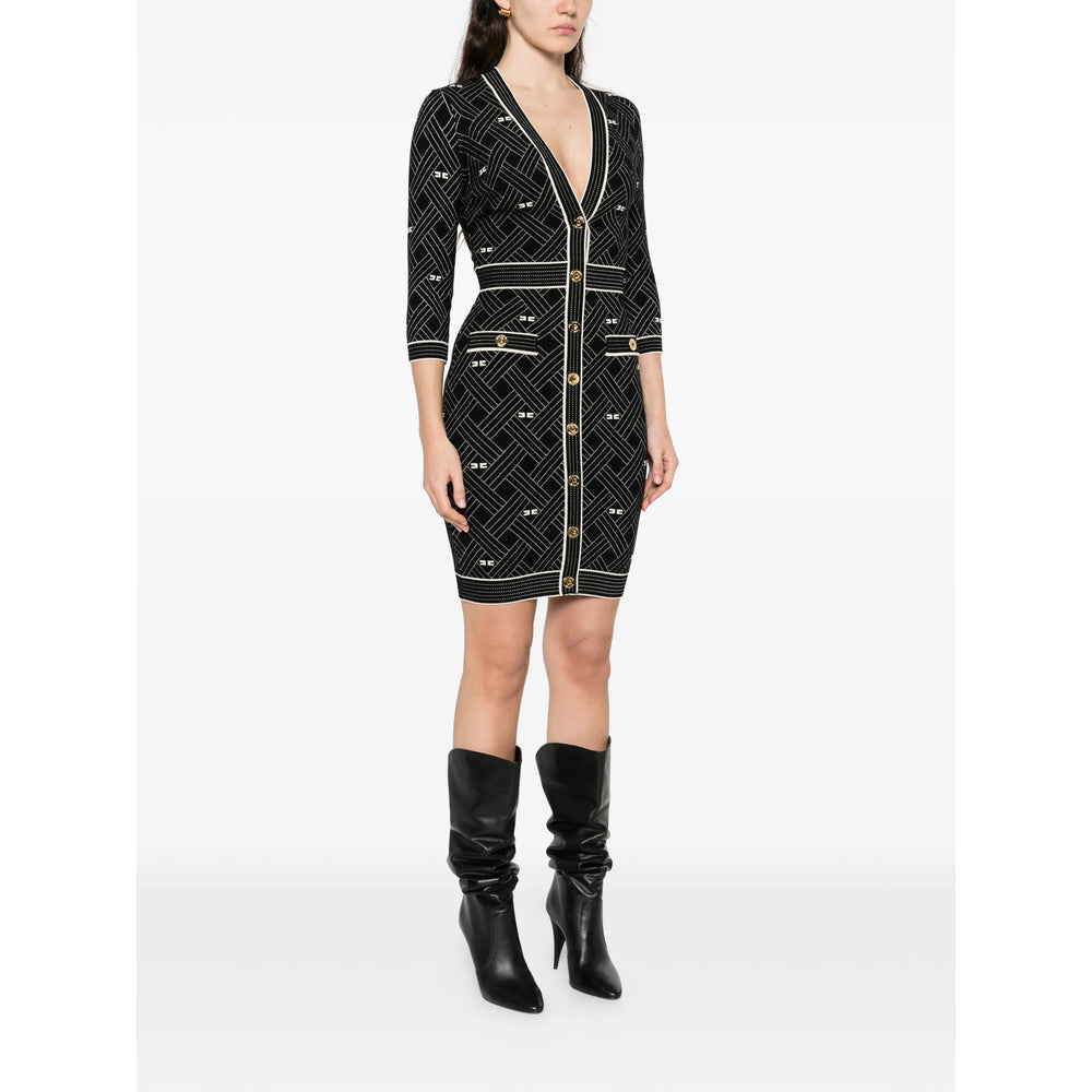 Elisabetta Franchi Dresses - Black, White | 3586333b111859d3e60c48934697c5ff38dcb45a