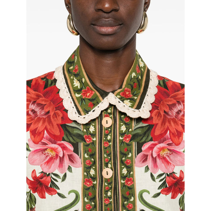 Farm Rio Shirts - White, Red | 6fa8473b8614d3f242fe8b84856805ba1f3da031