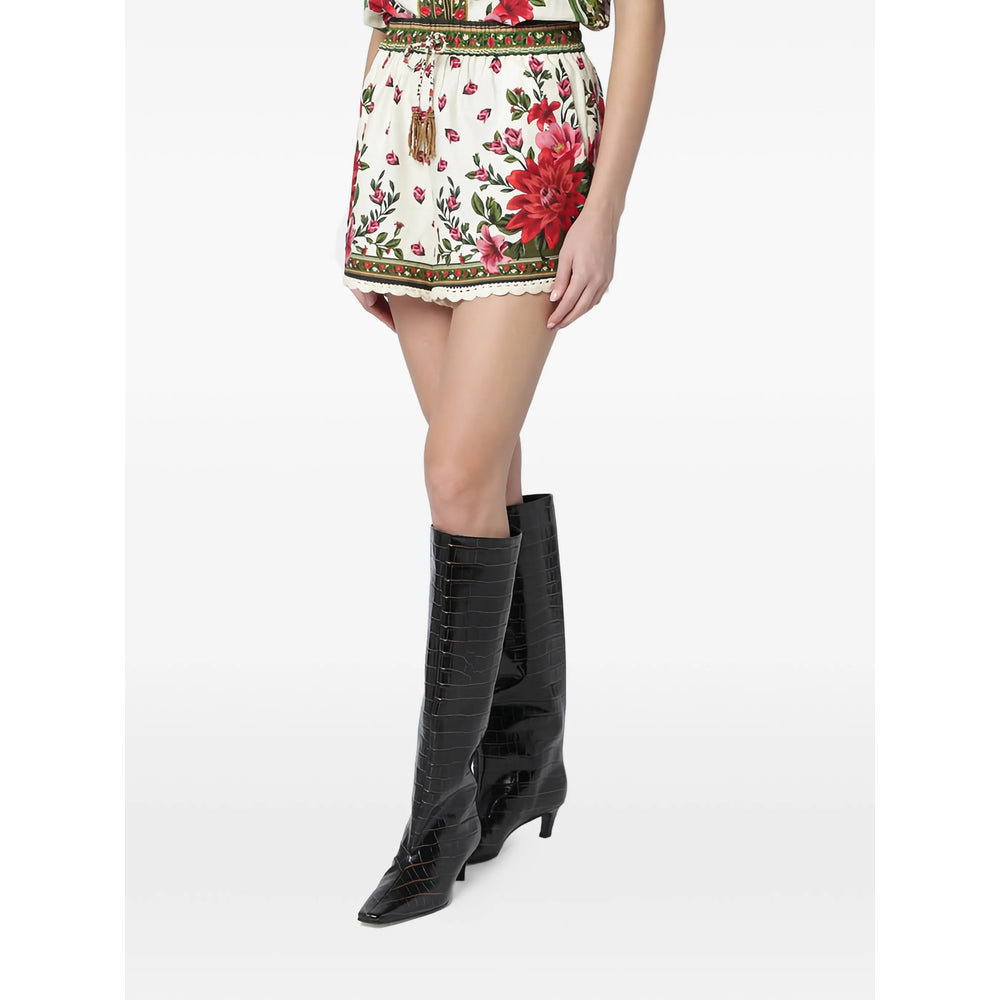 Farm Rio Shorts - Neutral, Red | 72a9d50eda0f64a229d9bcc8fc9cde8fb582e6ce