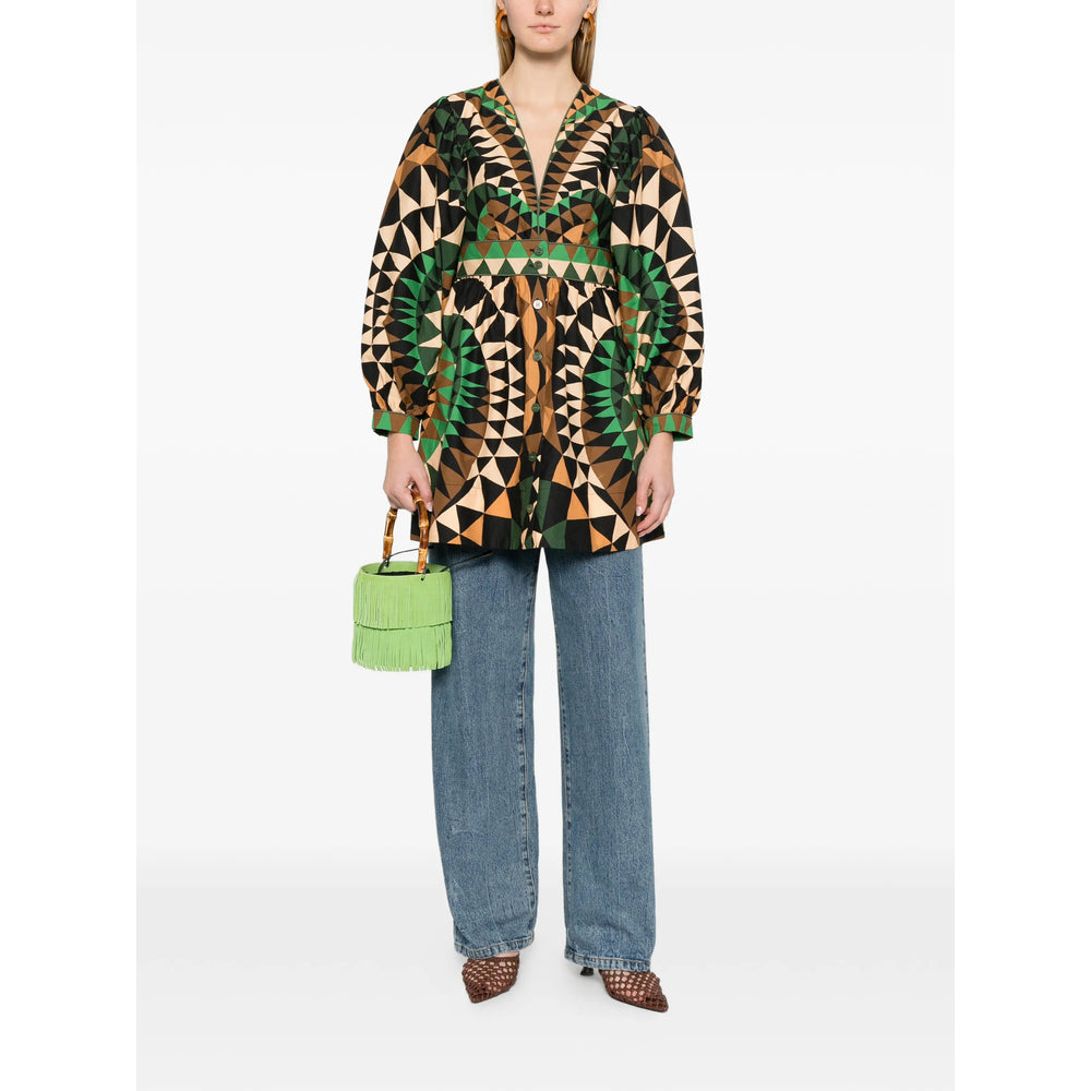 Farm Rio Shirts - Black, Green | aab6ff9ce36eb6c3a3cd9b528ced4d3bd988d3da