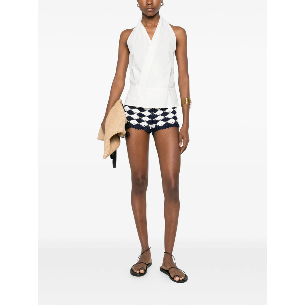 Farm Rio Shorts - White, Blue | 7f5ecf13c01a4abe78977a2480b1f396673d4779