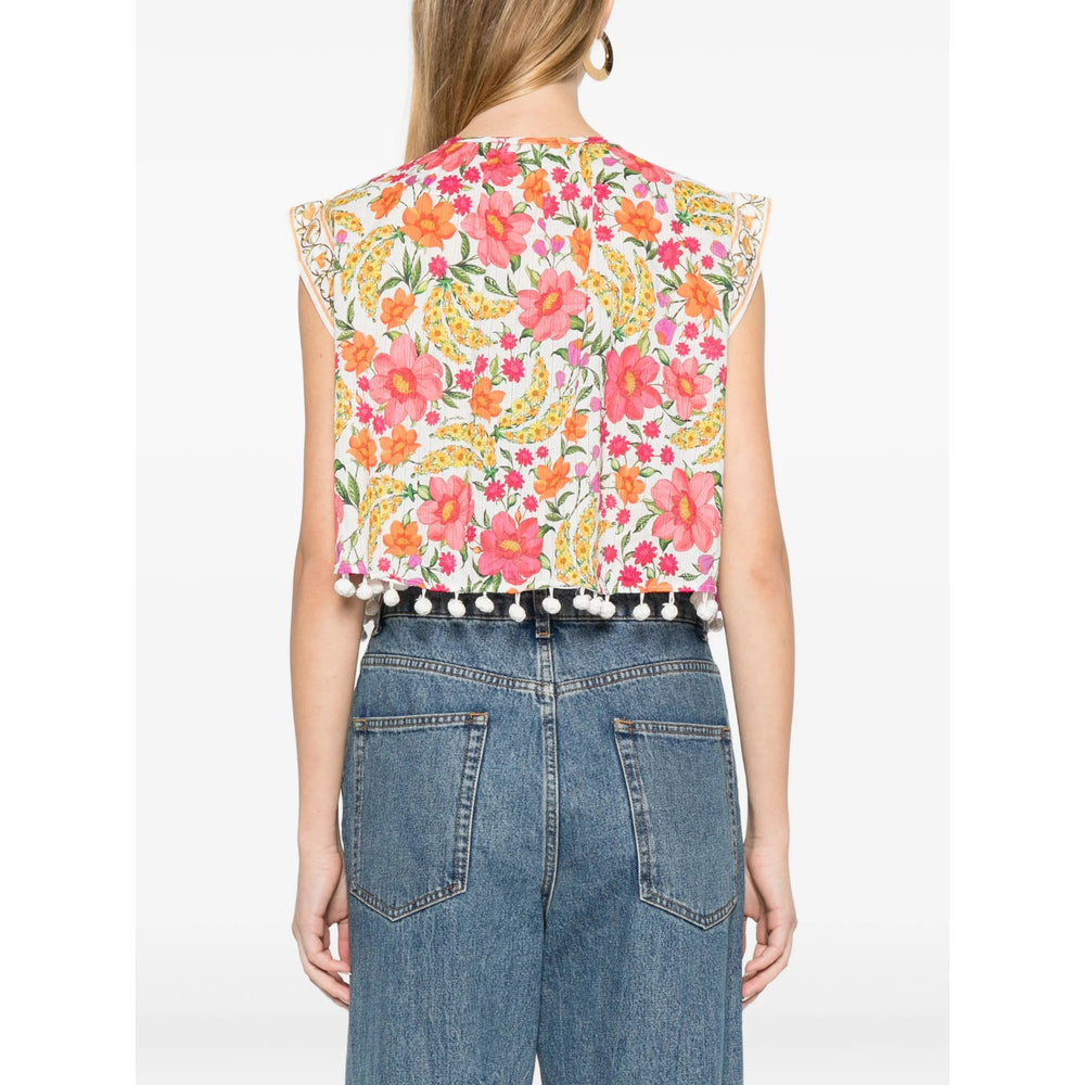 Farm Rio Shirts - White, Pink | a074cff56131bf544ff4f679dbde6c2d0281650d