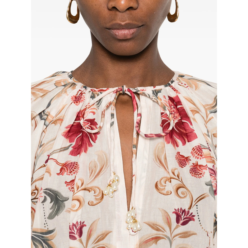 Farm Rio Shirts - Neutral, Red | 93ba5ab8f1f58f4d017c05b7f66719fa1878ee3c