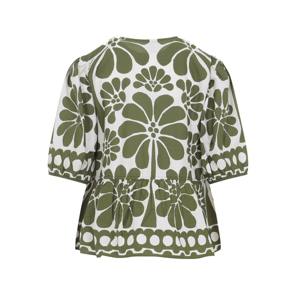 Farm Rio Shirts - White, Green | 3609d9a927222aa1b69f3a7601e65bc9c374734e