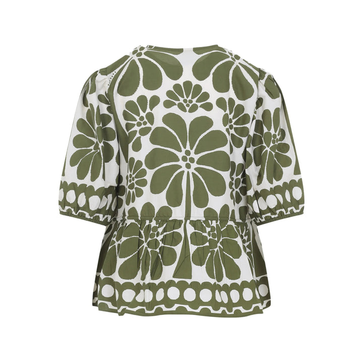 Farm Rio Shirts - White, Green | 3609d9a927222aa1b69f3a7601e65bc9c374734e