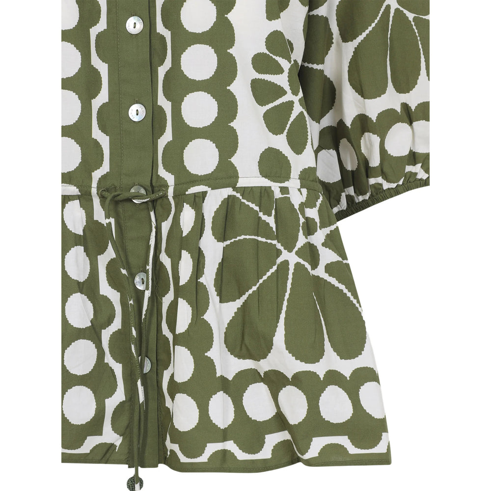 Farm Rio Shirts - White, Green | efe3bd44cdd95589d02cb1b33dbe7a7033d8779b