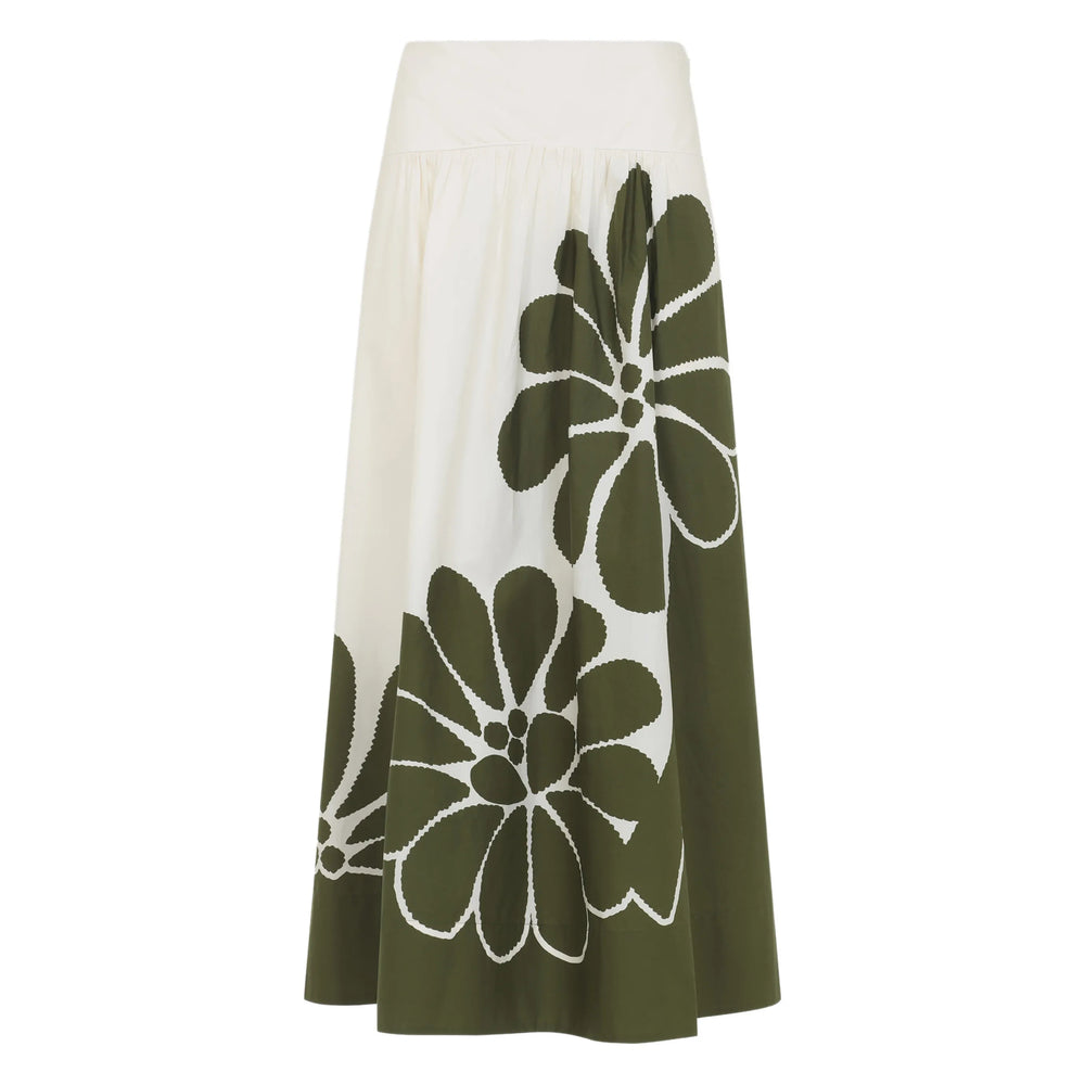 Farm Rio Skirts - White, Green | 2b3deebf04707402c92078d3b5371bacdb1164f6
