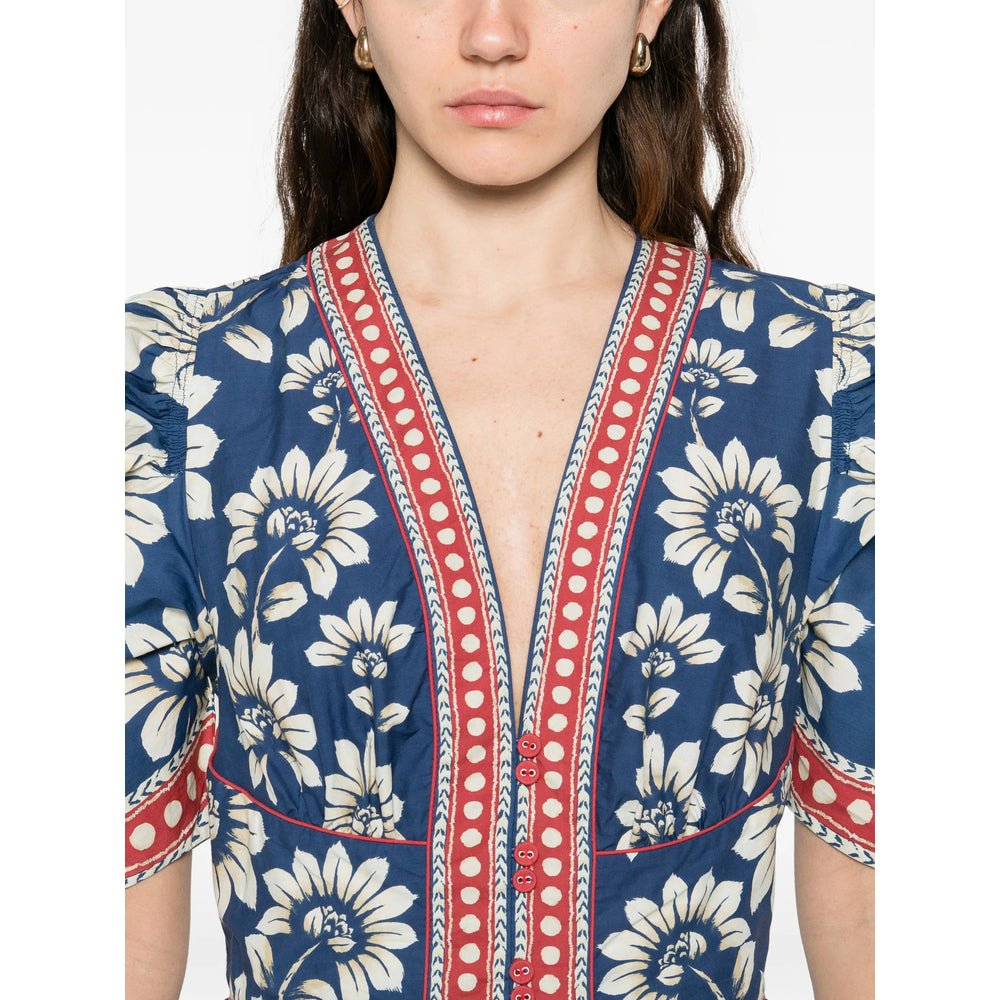 Farm Rio Dresses - Blue, White | 8087aa2b27aaa7f2ad87ee206ef07705ac688a6f