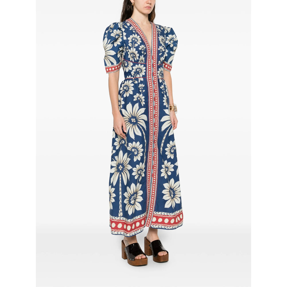 Farm Rio Dresses - Blue, White | 5cab0c07fbfbd9f36b94270e1f4bc5dcceb0d5f6