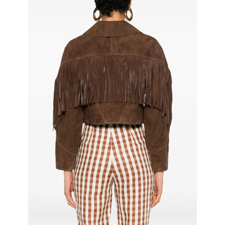 Rixo London Leather Outerwears - Brown | 30244feaad139ba015ce8fdcad066eaef85b8b3e