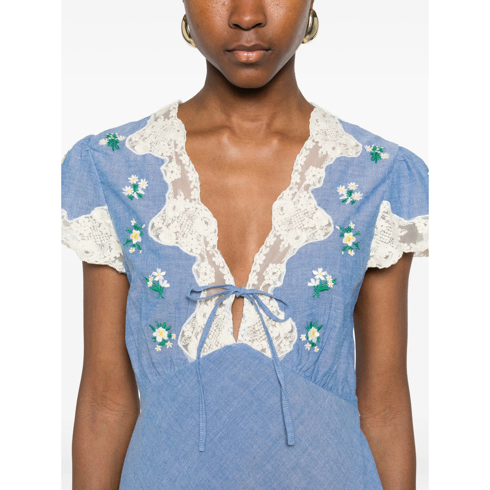 Rixo London Dresses - Blue, White | 974a78d5f24b5458c9b4cafc766faff4a275d8c1