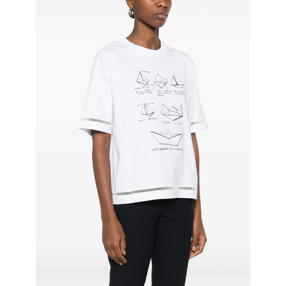 Vivetta T Shirts - White, Blue | 978e66e69b011fcfaf60d0192b0d015482cd351d