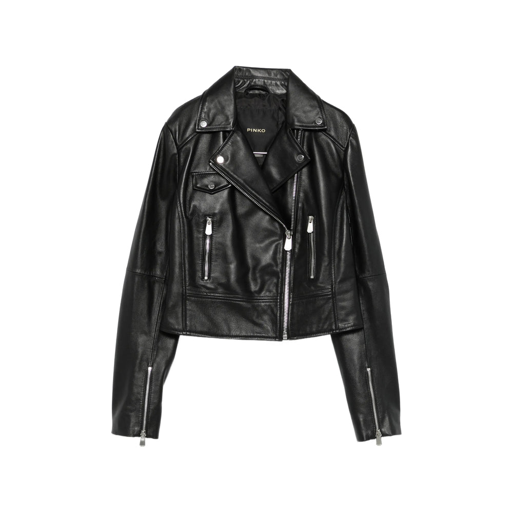Pinko Leather Outerwears - Black | 3573bec8295419e2f146f4125710cbec96b4e91a