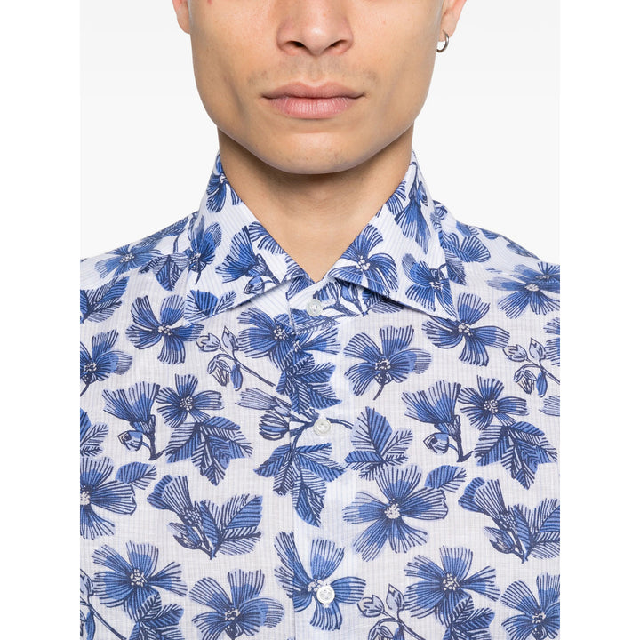 Isaia Shirts - White, Blue | c39e1c527570b53b7e68ab698896ddf39821009c