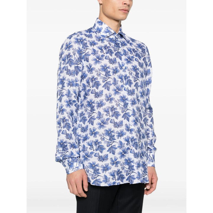 Isaia Shirts - White, Blue | a9c4a90002a42283395dc65267c17d26b1427eff