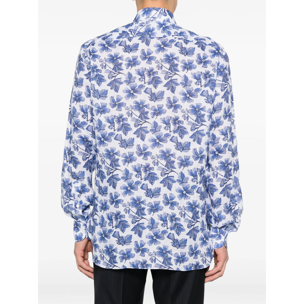 Isaia Shirts - White, Blue | a3410a2c4b7d2b72f598ecc1453c73b2f398726d