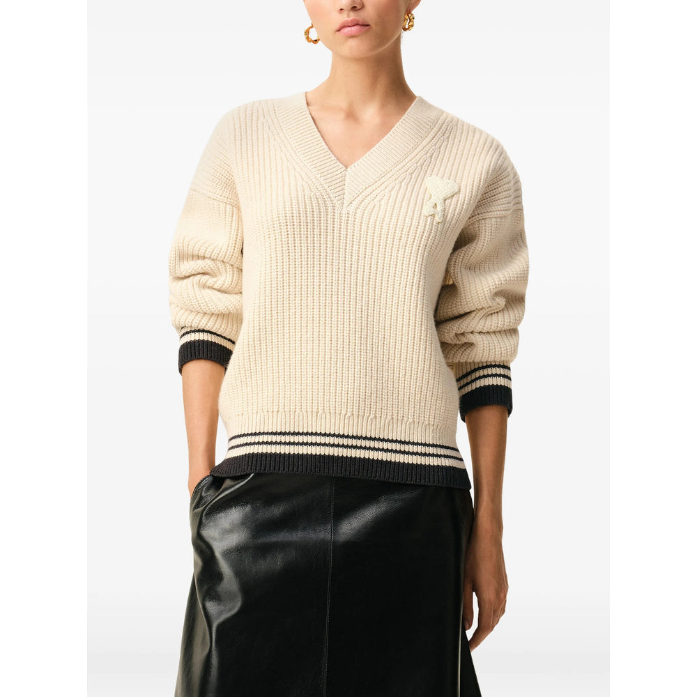 Ami Paris Sweaters - Neutral | 839ac9b06f8141f3a703f6add081c027f35d9c96
