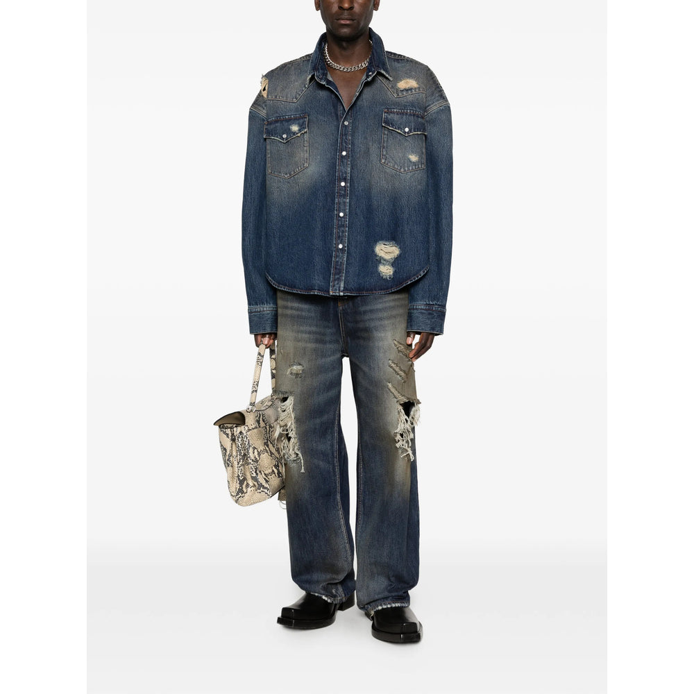 Vetements Shirts - Blue | f5ee561d50176b5a00b9363a8c1db9cc19da099c
