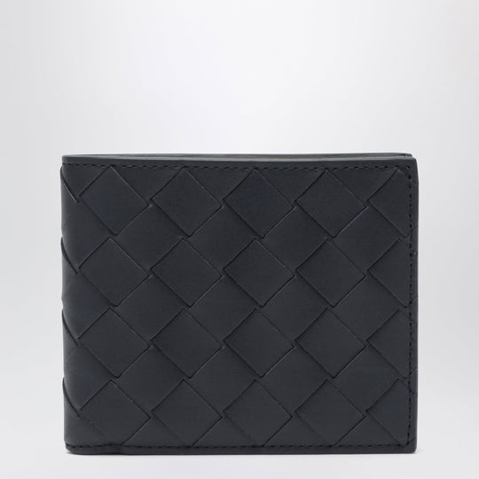 Midnight/Basalt Bi-Fold Wallet In Intrecciato Leather