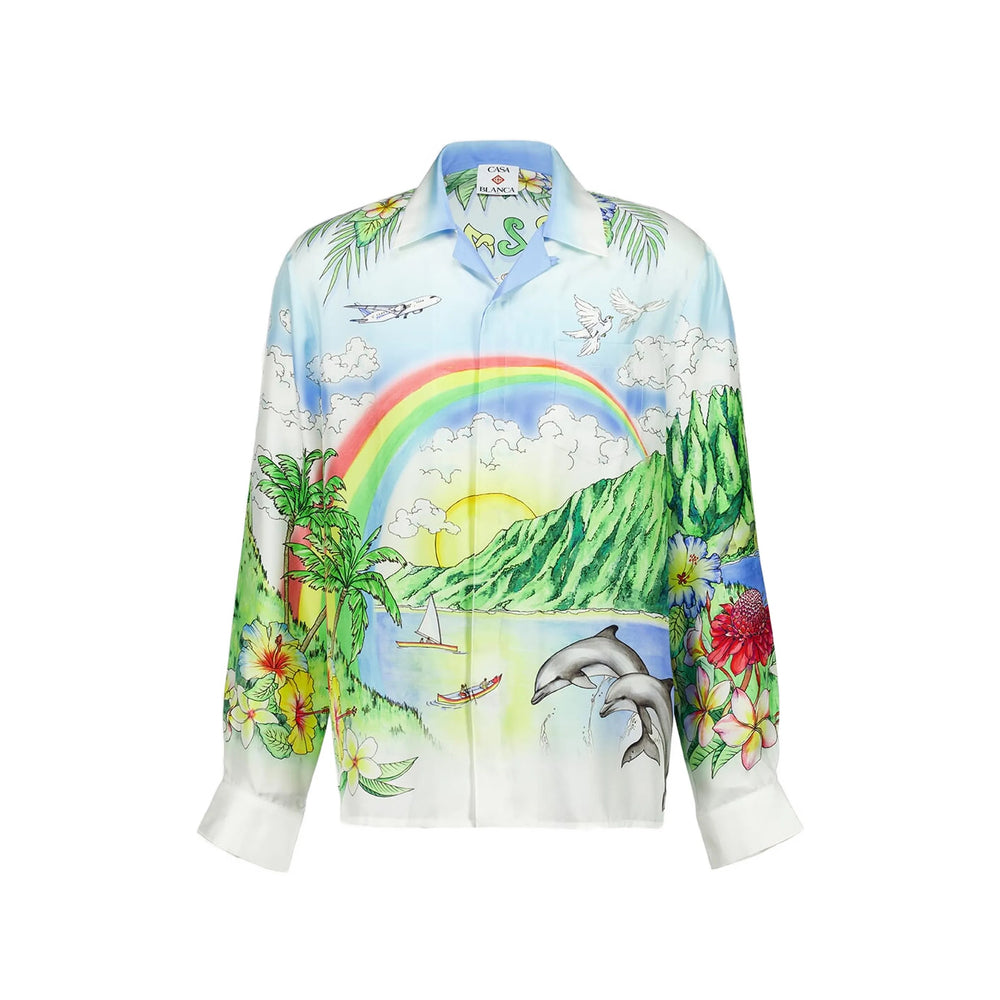 Casablanca Shirts - White, Green | f18666c6d3850087e48839b60d91bb0cb04d6c8a
