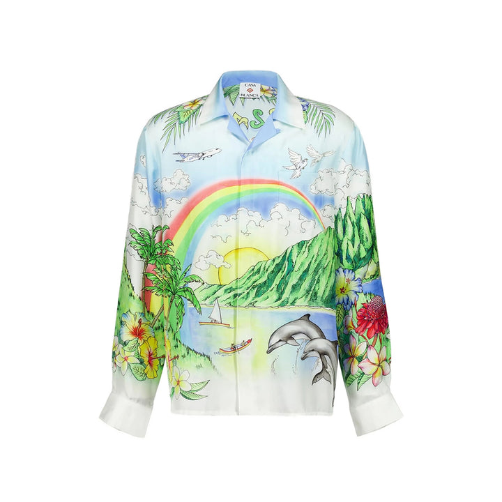 Casablanca Shirts - White, Green | f18666c6d3850087e48839b60d91bb0cb04d6c8a