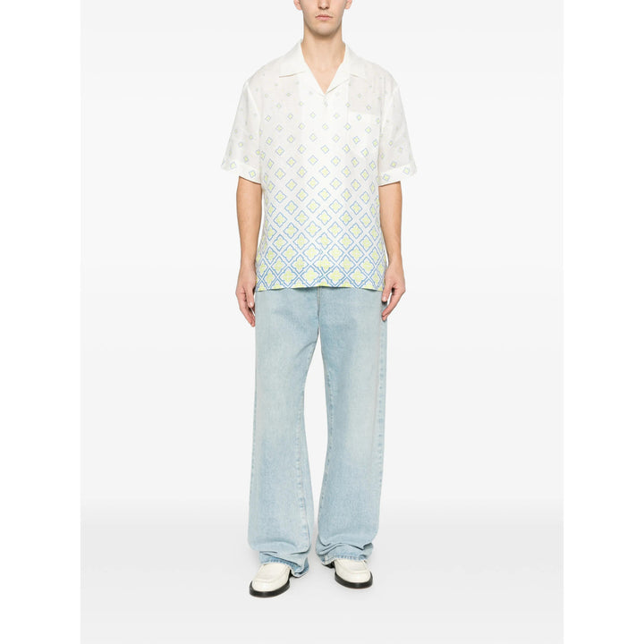 Casablanca Shirts - White, Blue | 6c6a384778b4a0c7e3bde108d6894ba9df309cab