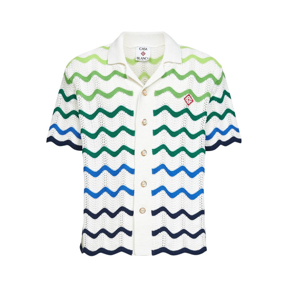 Casablanca Shirts - White, Green | 8c420e72383875dfb49d59c2ffec78639f2e0b59