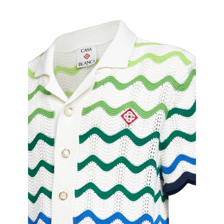 Casablanca Shirts - White, Green | fa43259f0cd2f535f17bce863b053bcd65ce554e