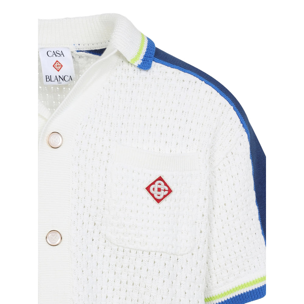 Casablanca Shirts - White, Blue | 4a80748429446507e5dbd997a219f7cf78380585