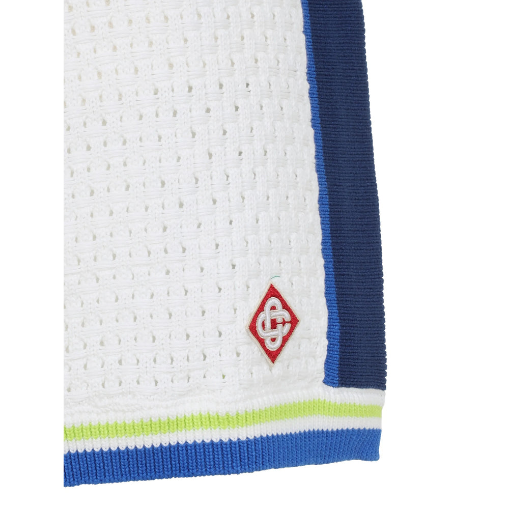 Casablanca Shorts - White, Blue | 611c072bf9a238f4f5f04dfc81fa4f6fb742dddd