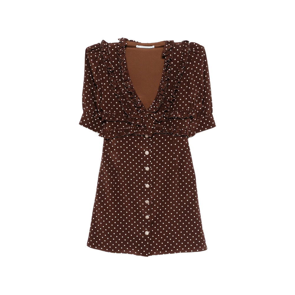 Alessandra Rich Dresses - Brown, White | 50951eb309606f4cfa2f3f26b841a24ff33afb2a