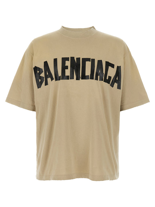 Tape Type T-Shirt Beige